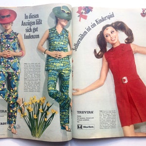 BURDA MODEN Vintage Modezeitschrift Modemagazin mit Schnittmustern Heft 4 / April 1968 Bild 8