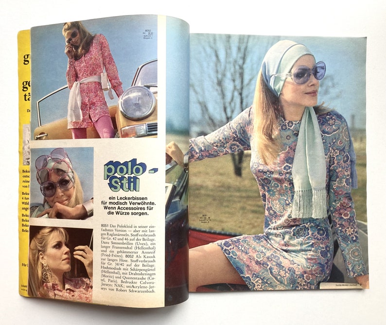 BURDA MODEN Vintage Modezeitschrift Modemagazin mit Schnittmustern Heft 4 / April 1968 Bild 8