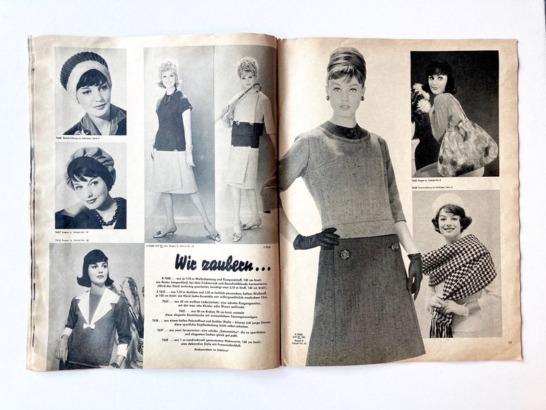 NEUER SCHNITT Vintage Nähzeitschrift Modezeitschrift Modemagazin mit Schnittmustern Januar 1961 Schwabe Verlag Bild 2