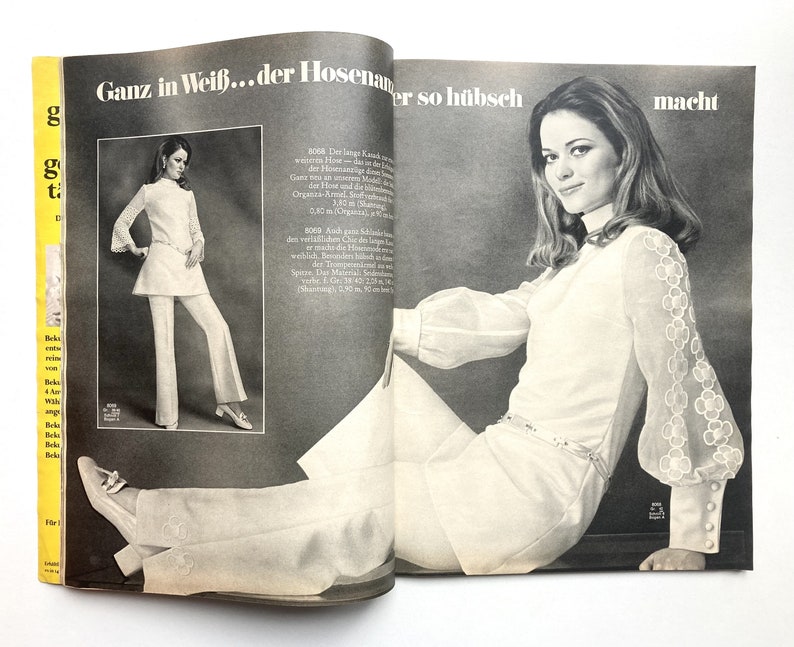 BURDA MODEN Vintage Modezeitschrift Modemagazin mit Schnittmustern Heft 4 / April 1968 image 3