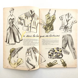 MODES & TRAVAUX französische vintage Modezeitschrift Handarbeitsheft mit Handarbeitsbogen Juli 1955 Bild 10