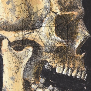 Skull Watercolor Print, Skull Painting, Digital Art Print