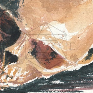 Skull Watercolor Print, Skull Painting, Digital Art Print