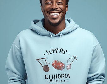 Ethiopian Music Hoodie, Kirar Mesenko Design, Habesha Pride
