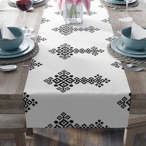 Ethiopian Meskel Cross Table Runner, Habesha Decor