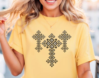 Camiseta con cruz ortodoxa de Meskel, diseño etíope Habesha