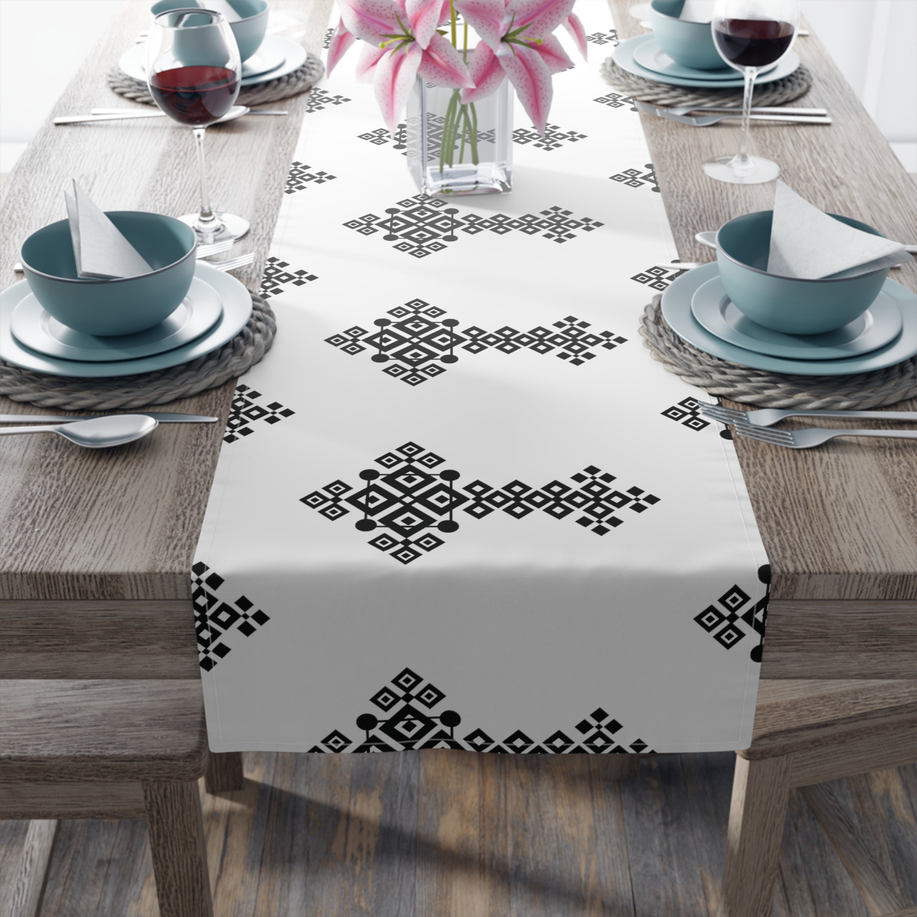 Ethiopian Eritrean Meskel Cross Table Runner, Gift for Ethiopian Mom