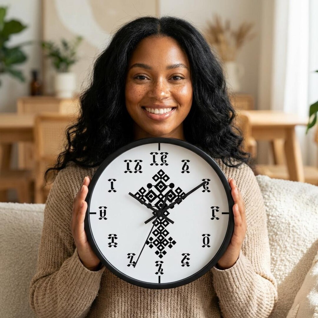 Ethiopian Wall Clock, Geez Numerals Clock Gift, Habesha Decor ...