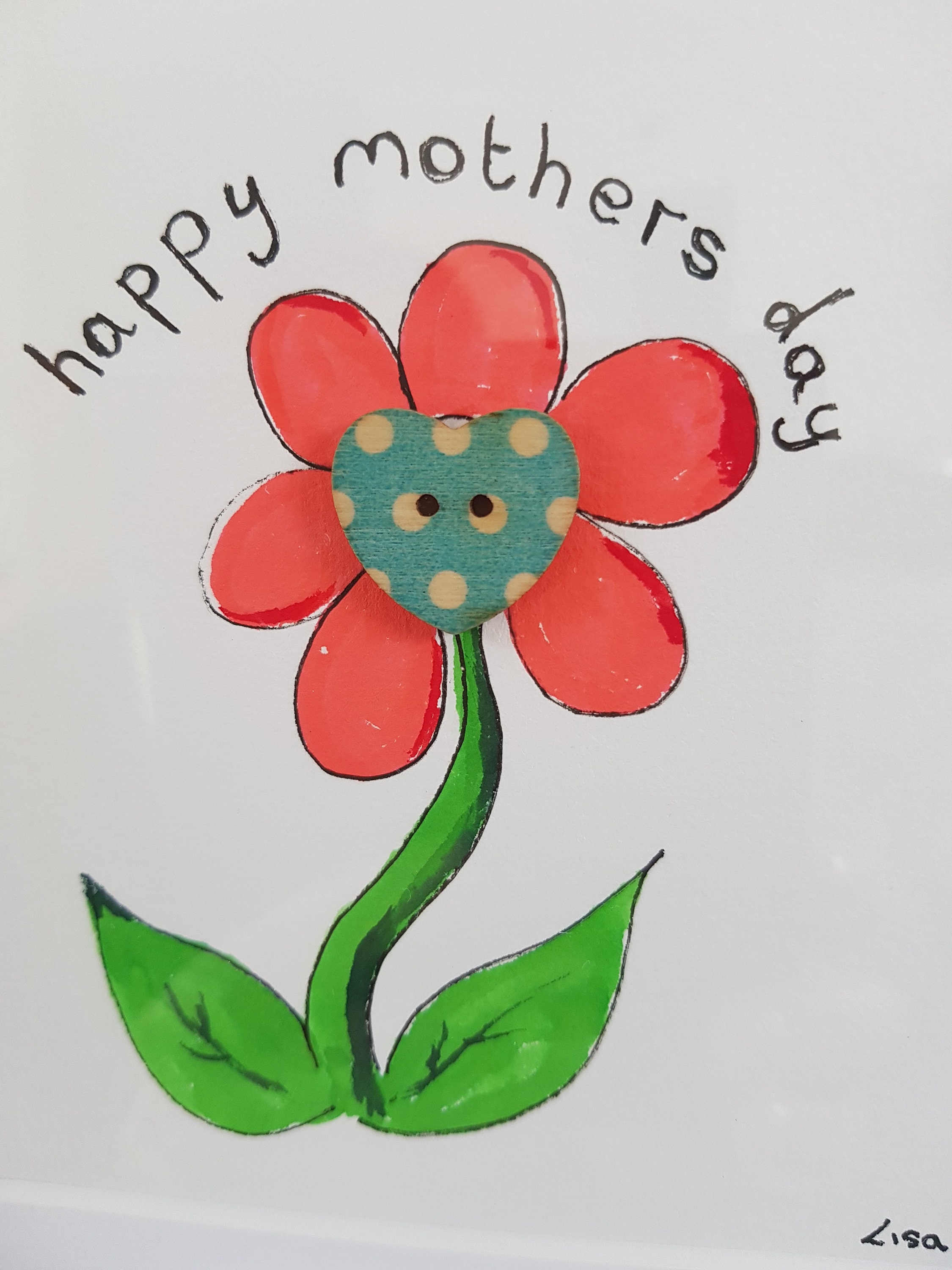 A flower for mother's day. Illustration of a happy flower Etsy