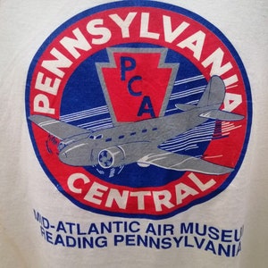 80年代 ヘインズ ヴィンテージ ペンシルバニア セントラル ミッドアトランティック エア ミュージアム メンズ XL Tシャツ