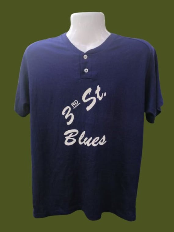 80s-90s Vintage 3rd St Blues 50/50 Soft Thin Fabr… - image 1