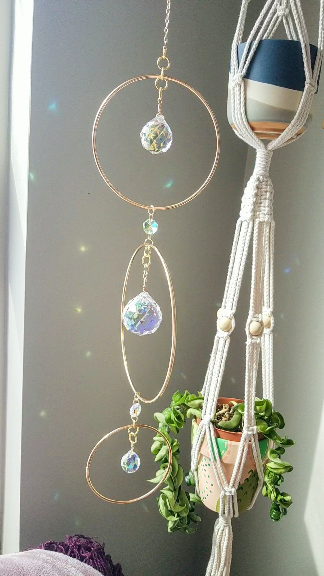 Cerceaux Suspendus Suncatcher | Prismes Boho Décor Cadeaux