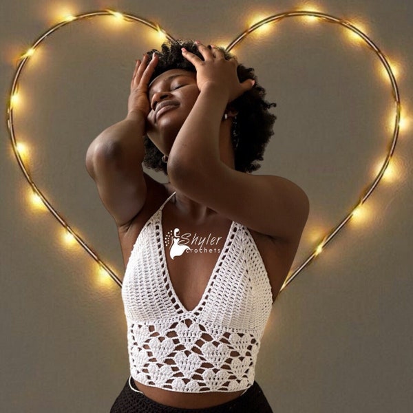 Crochet hearts bralette / crochet hearts stitch / Valentines crochet top / bralette