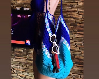 Crochet beach hand bag / crochet summer bag