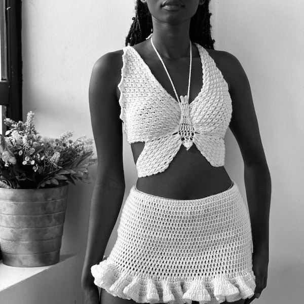 Alpine butterfly crochet top