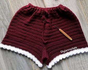 beach cover up summer shorts knit shorts CUSTOM crocheted cotton shorts crocheted shorts FREE SHIPPING