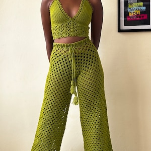 Wide leg granny stitch crochet pants image 4