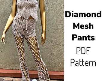 DIAMOND MESH PANTS | Etsy