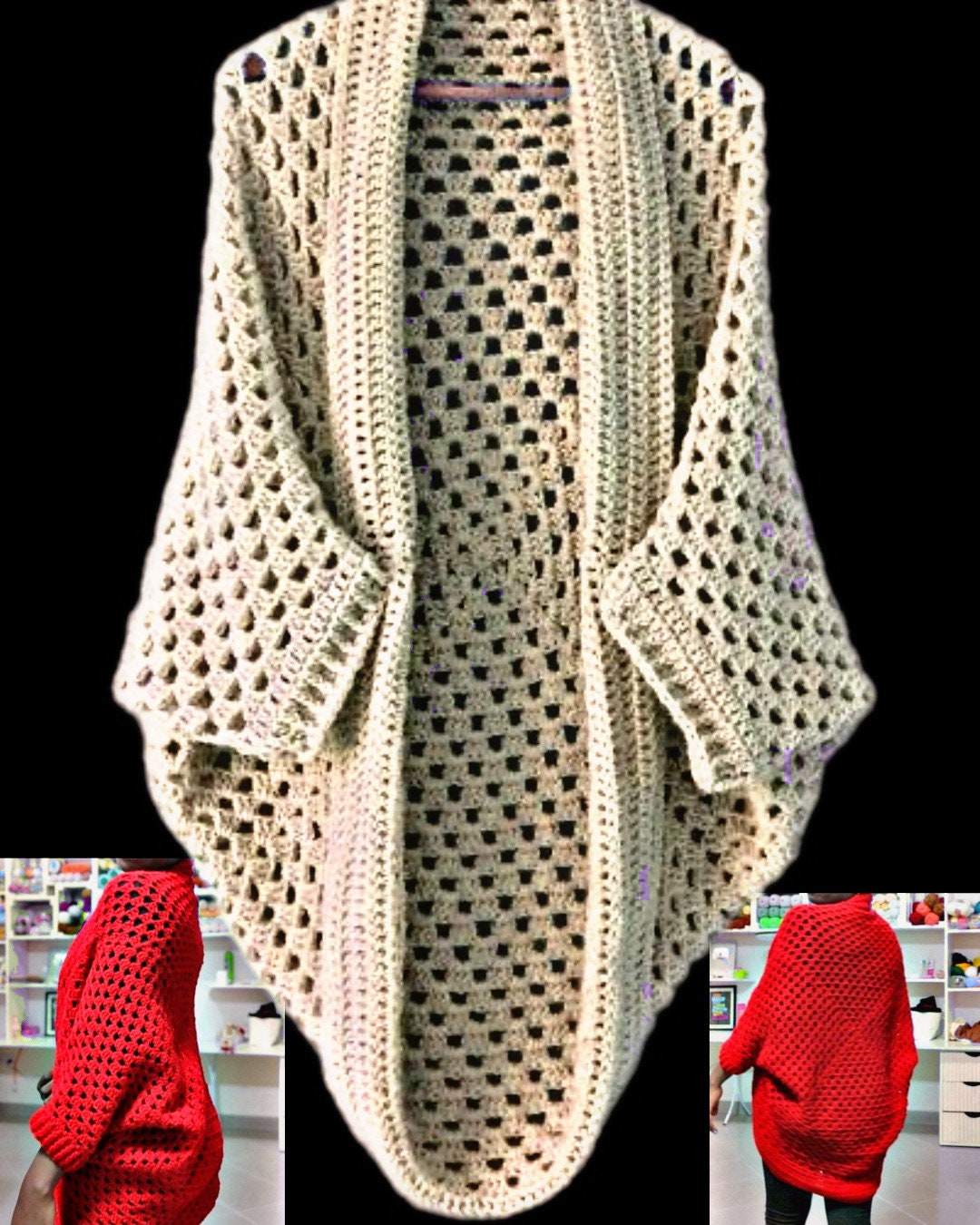 Granny square cocoon hot sale shrug free pattern