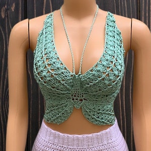 Butterfly shelly crochet top image 5