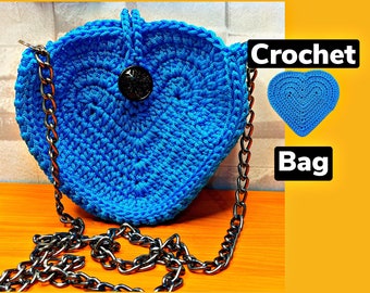 crochet heart bag