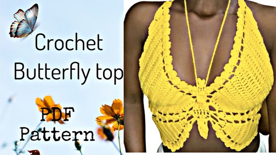 Butterfly top pattern crochet | Etsy