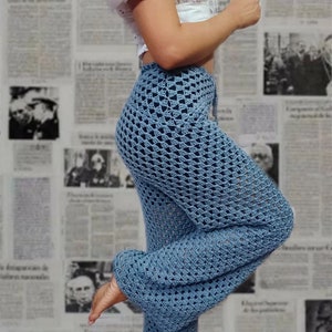 Wide leg granny stitch crochet pants image 2