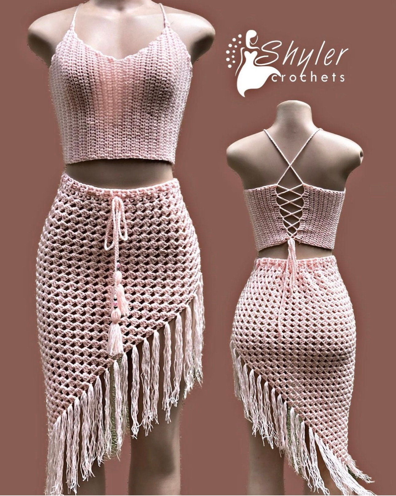 crochet high slit mesh skirt - Shyler Crochets