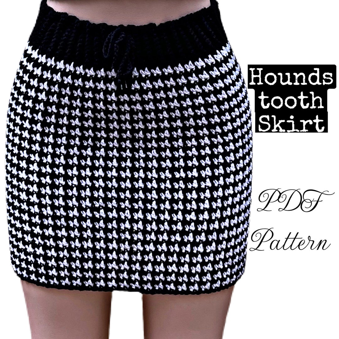 Houndstooth Crochet Skirt - Etsy