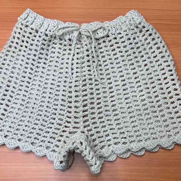 Crochet scalloped mesh pants / shorts