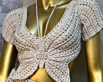 Butterfly crochet top sleeves