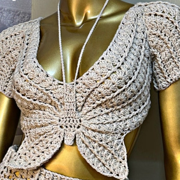 Butterfly crochet top sleeves