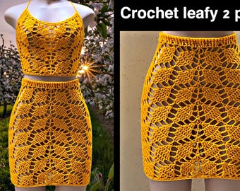 Crochet leafy set