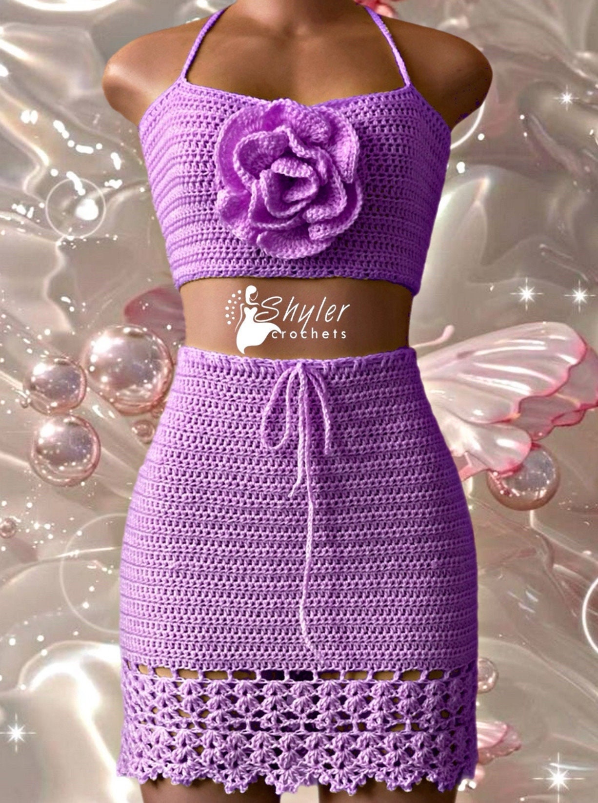 Crochet Skirt With Lace Trim - Etsy Crochet Skirt With Lace Trim - Etsy