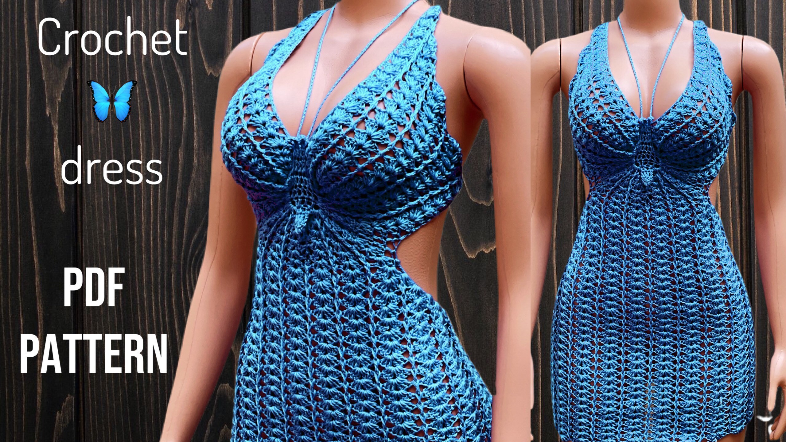 crochet butterfly shelly dress
