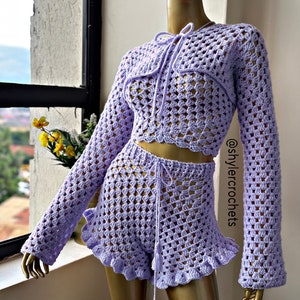 Crochet Ruffle Granny Stitch Shorts | Crochet Pentagon