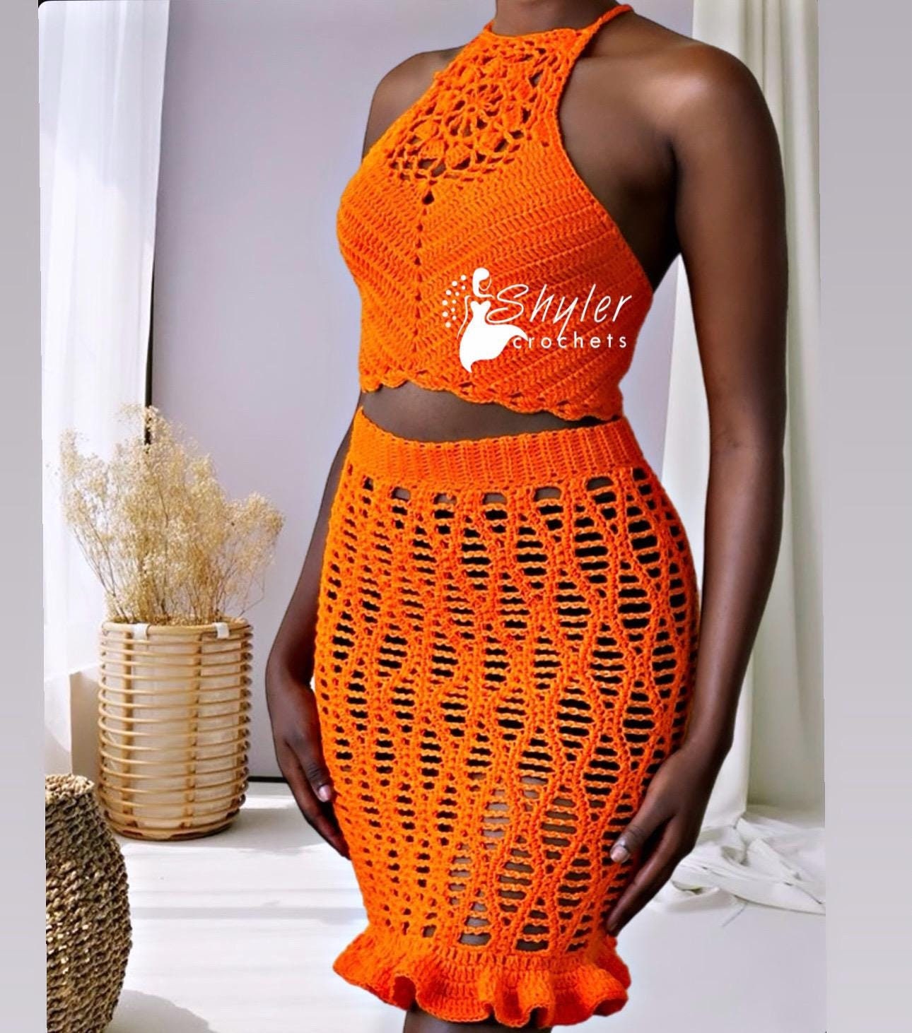 Acka crochet frill swim wear
