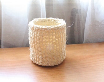 Small Woven basket-Natural Mini basket-4x4 Basket