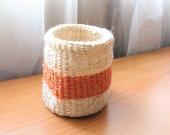 4x4 Natural sisal baskets-Woven basket-Mini basket-Mini storage basket-African basket-Woven planter basket-African storage basket