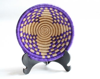 African woven basket-Woven African basket-Rwanda basket-Wall art decor-Boho basket-African wall basket-Gift for her