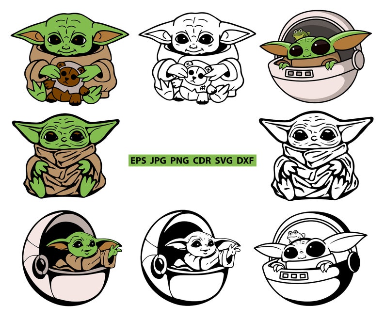 Download Baby Yoda clipart instant download The mandalorian svg cut ...