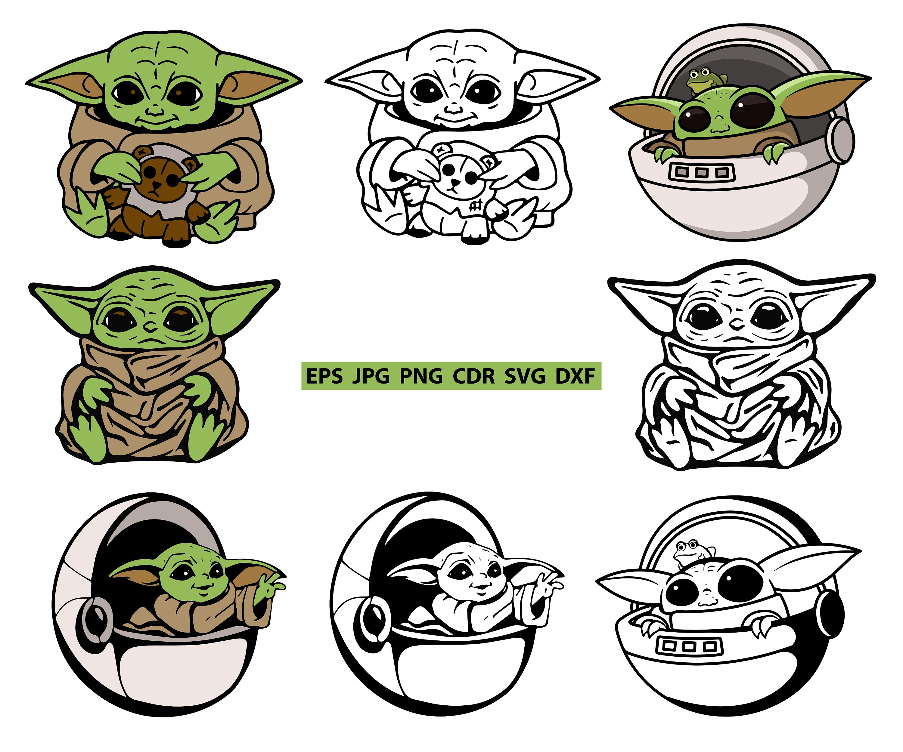 Download Baby Yoda Clipart Instant Download The Mandalorian Svg Cut Etsy
