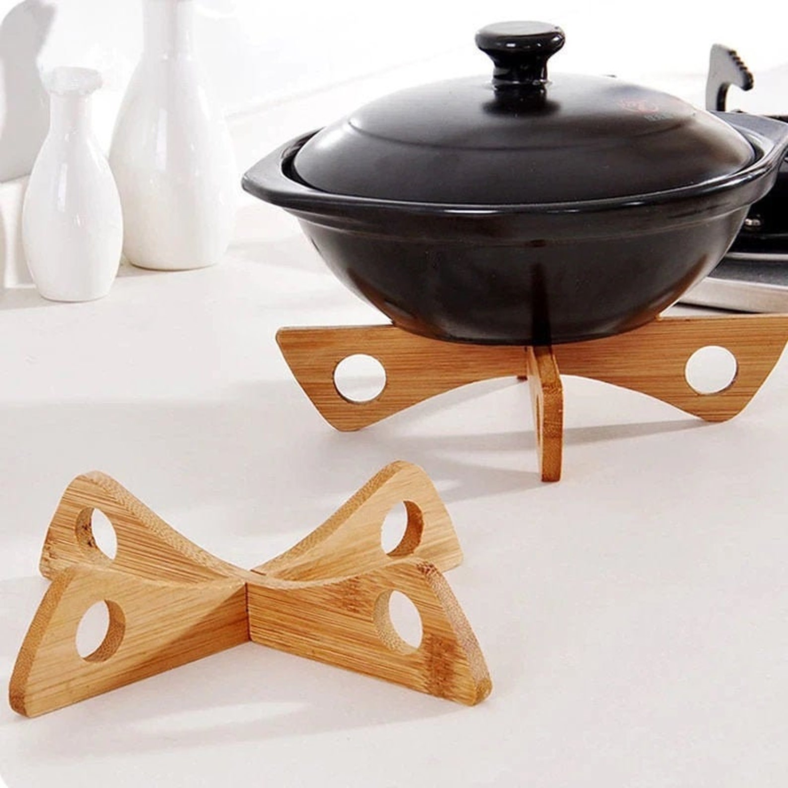 Wooden Trivet Hot Pot Stand Holder Countertop Protector Etsy Australia