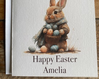 Same day despatch Personalised Happy Easter Bunny card