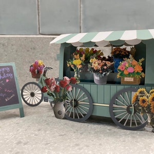 Carte d'anniversaire 3D fleur pop-up vélo fête des pères maman femme