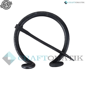 Fibula Garment Pin - Viking Clasp Fibula - Medieval LARP- Hand Forged HFRC22