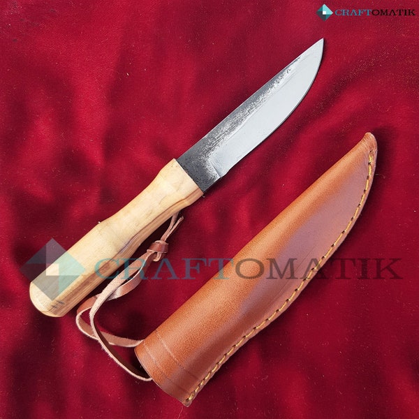 Medieval knife | Viking knife 21 cm | Carbon steel + knife case | LARP | HFK25