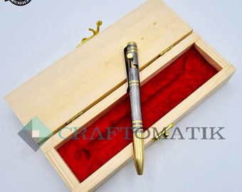 Damascus Steel Ballpoint Pen Gift Set| Handmade Pen Set Damascus | DP04