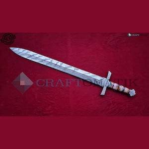 Damascus hunting sword | 79 cm | 31 Inch | Whole Erl | Long sword survival sword | with leather sheath | DS02