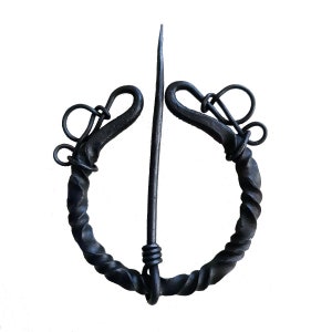 Fibula Garment Pin - Viking Clasp Fibula - Medieval LARP- Hand Forged HFRC18